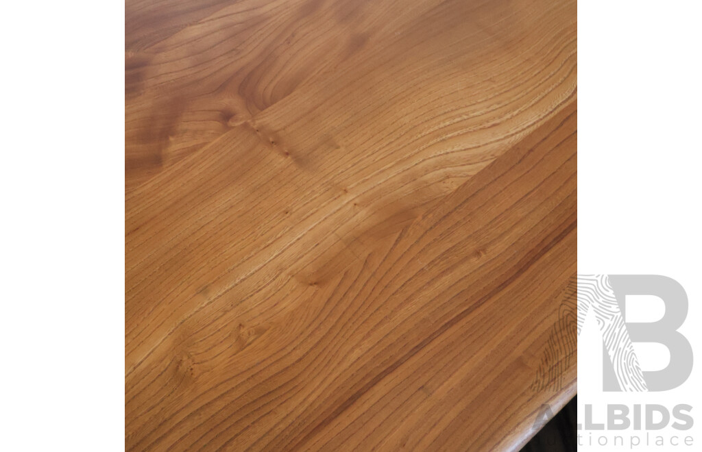 Fully Restored English Elm Plank Top Dining Table by Ercol