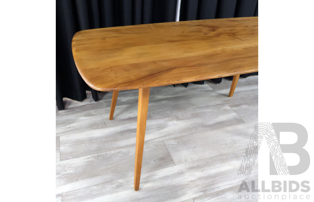 Fully Restored English Elm Plank Top Dining Table by Ercol