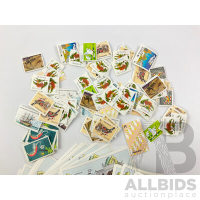 Australian 1980 National Stamp Week Miniature Sheets(40) with Mint One Cent 1970's and 80’s Single Stamps