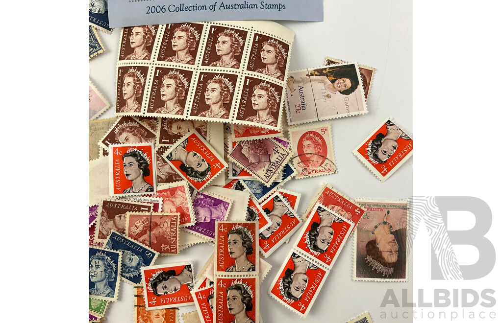 Collection of Australian QE2/Queen Mother Mint and Cancelled Stamps Including Predecimal