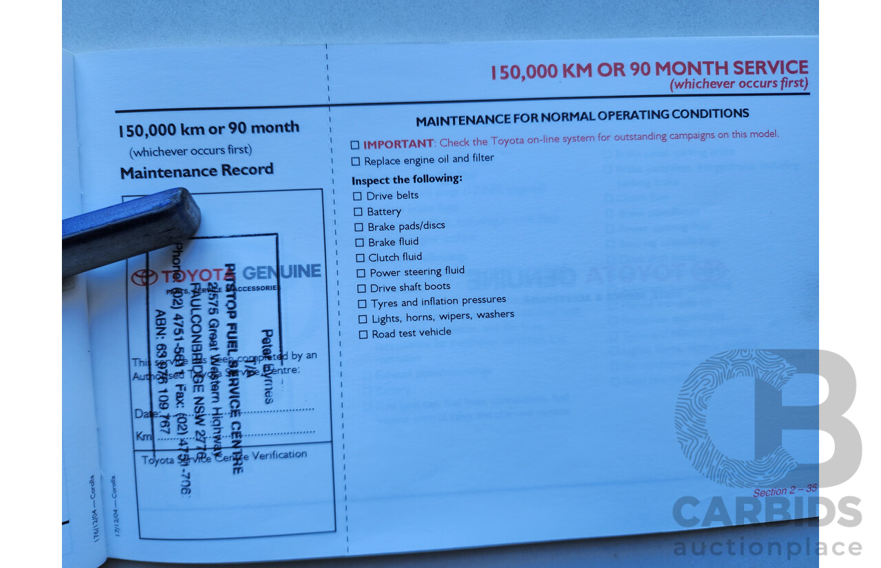 01/2006 Toyota Corolla ASCENT FWD ZZE122R 4D Sedan Silver 1.8L