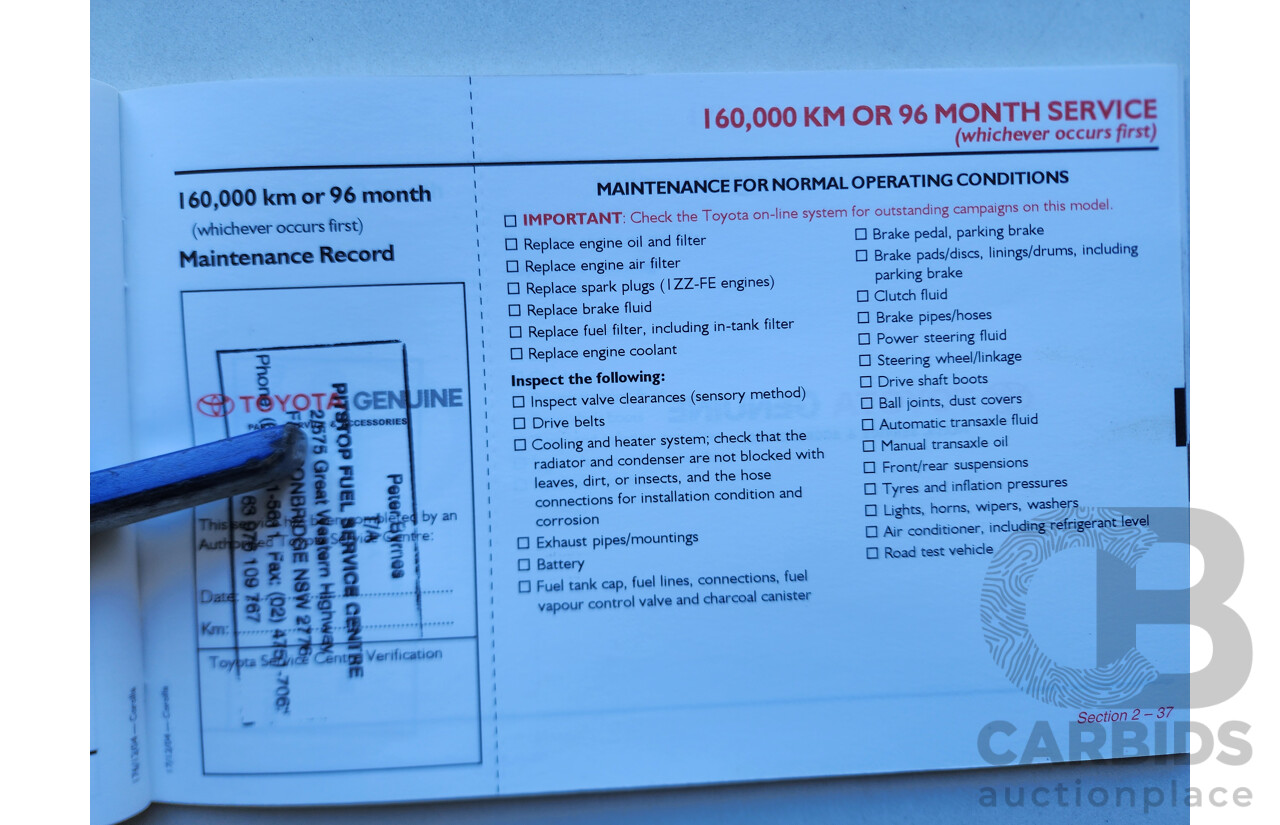 01/2006 Toyota Corolla ASCENT FWD ZZE122R 4D Sedan Silver 1.8L