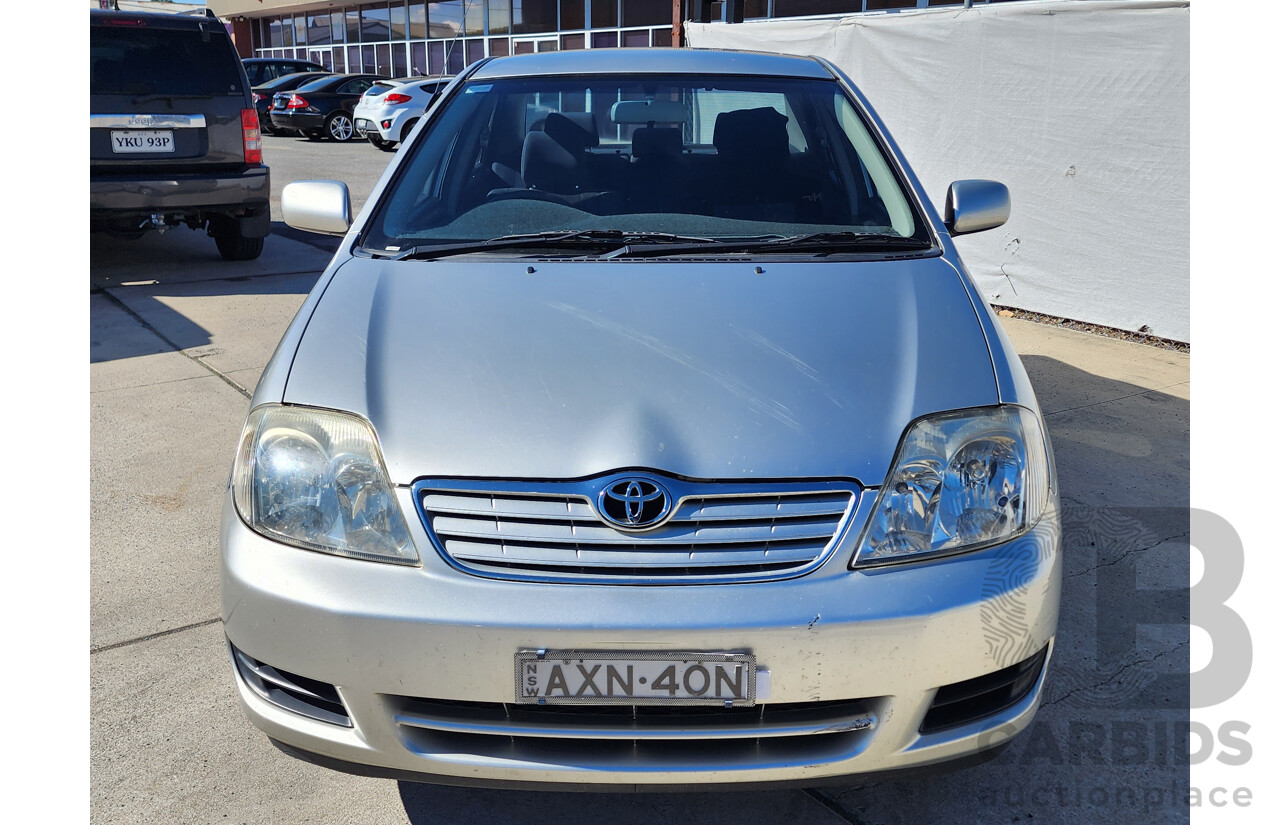 01/2006 Toyota Corolla ASCENT FWD ZZE122R 4D Sedan Silver 1.8L