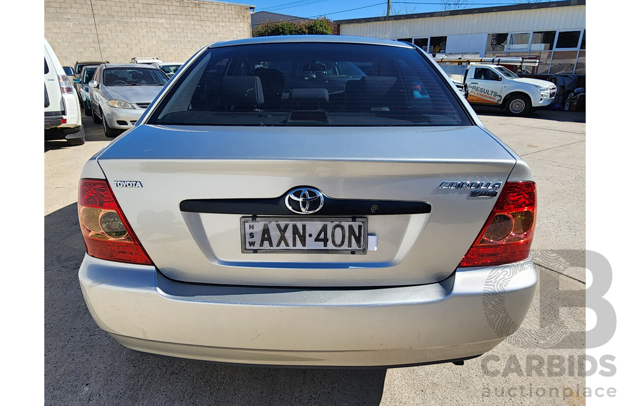 01/2006 Toyota Corolla ASCENT FWD ZZE122R 4D Sedan Silver 1.8L