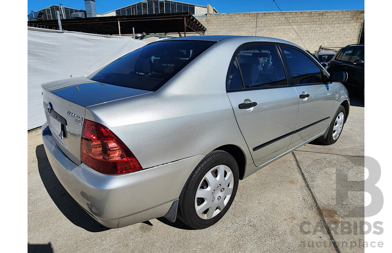 01/2006 Toyota Corolla ASCENT FWD ZZE122R 4D Sedan Silver 1.8L