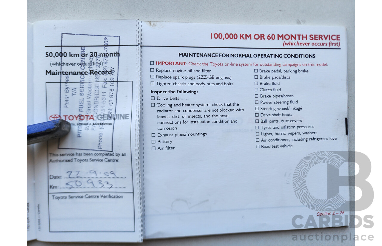 01/2006 Toyota Corolla ASCENT FWD ZZE122R 4D Sedan Silver 1.8L