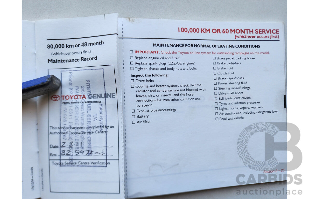 01/2006 Toyota Corolla ASCENT FWD ZZE122R 4D Sedan Silver 1.8L