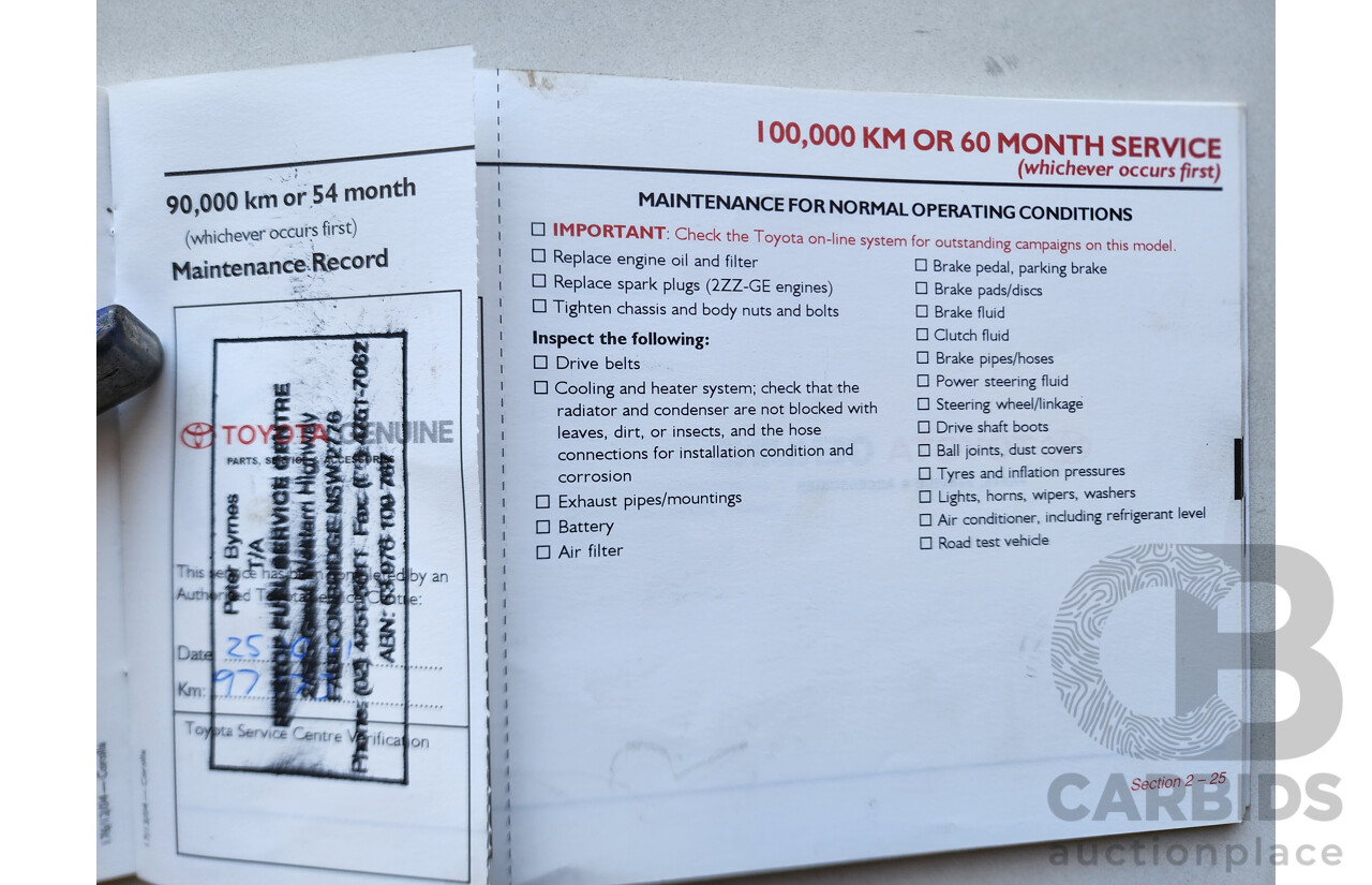 01/2006 Toyota Corolla ASCENT FWD ZZE122R 4D Sedan Silver 1.8L