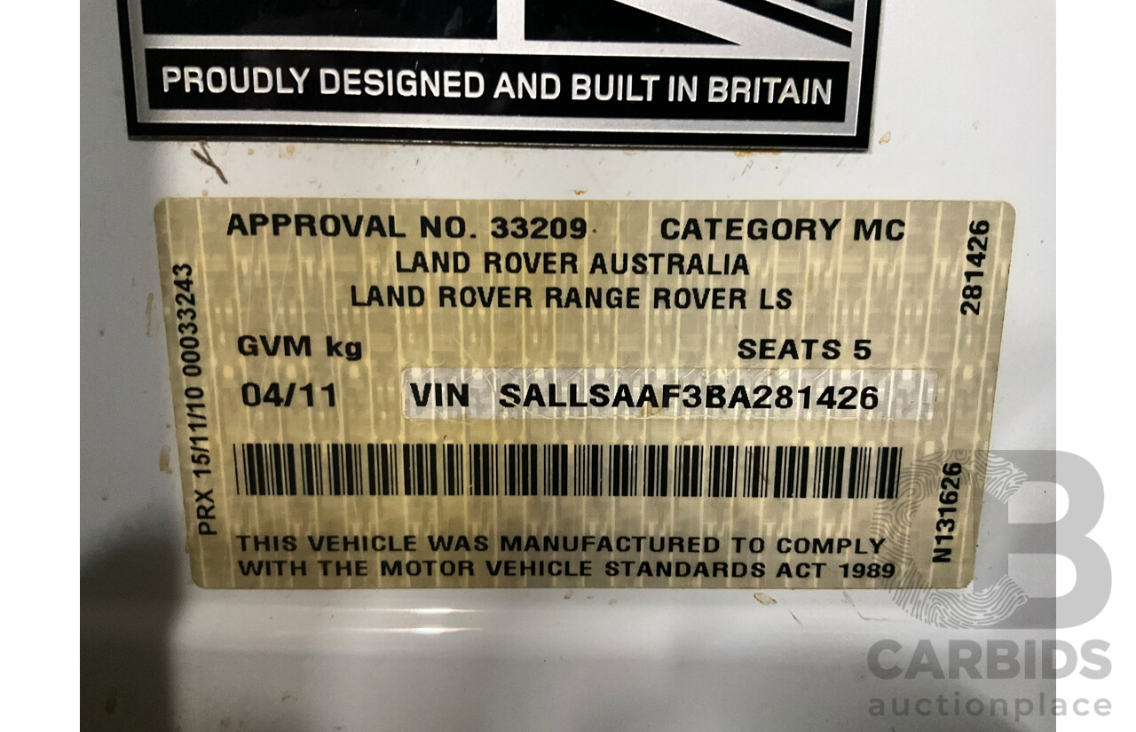 4/2011 Range Rover Range Rover Sport 3.0 TDV6 (4x4) MY11 4d Wagon Fuji White Turbo Diesel V6 3.0L