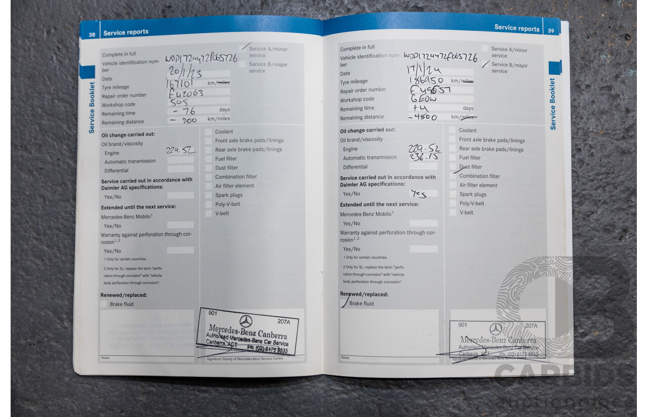 3/2013 Mercedes Benz SLK 250 AMG Package R172 MY13 2d Convertible Calcite White Turbo 1.8L