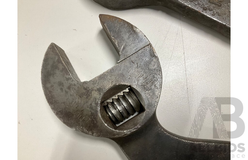 Large Vintage Transport Department New South Wales Open End Spanner G.N 50 and Cranked Arm Adjustable Spanner