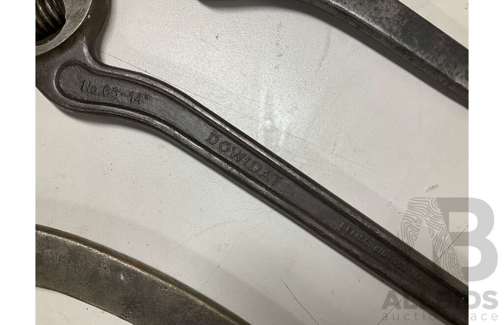 Five Vintage Crank Arm Adjustable Spanners Including Dowidat