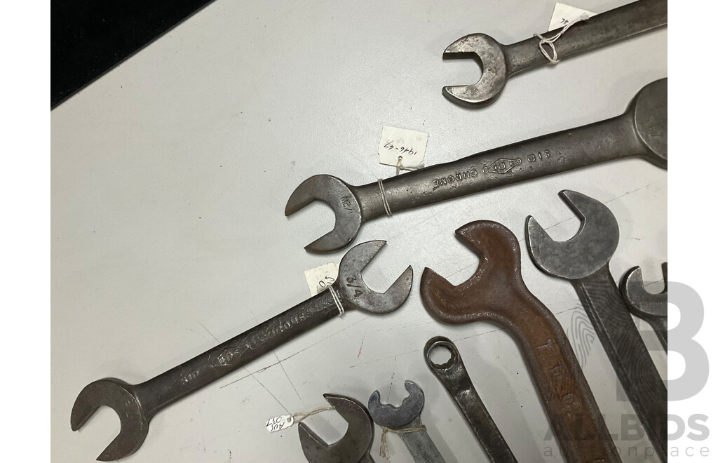 Collection of Australian Spanners Including Sidchrome, Cyclone, Foy & Gibson and More