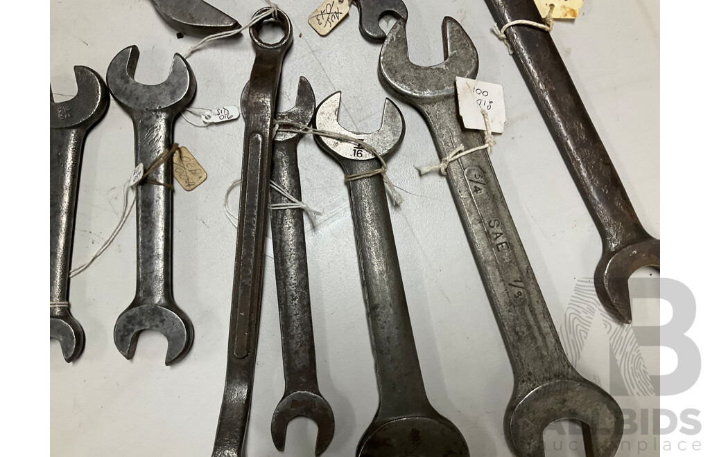 Collection of Australian Spanners Including Sidchrome, Cyclone, Foy & Gibson and More