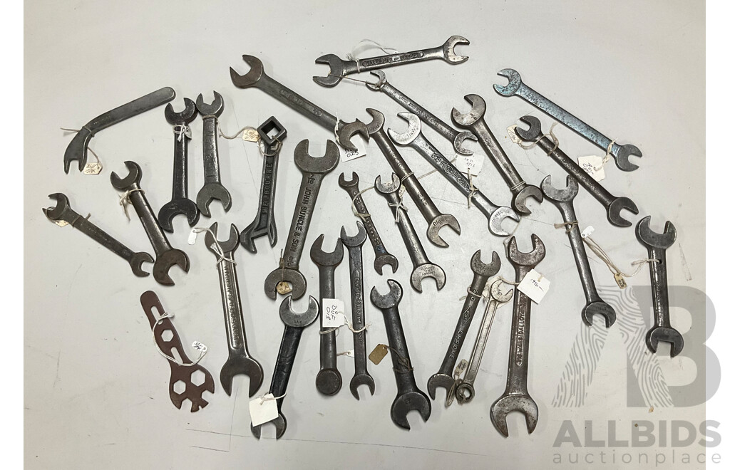 Collection of Australian Spanners Including Mintern, John Buncle & Son, Fairfax, Sidchrome and More