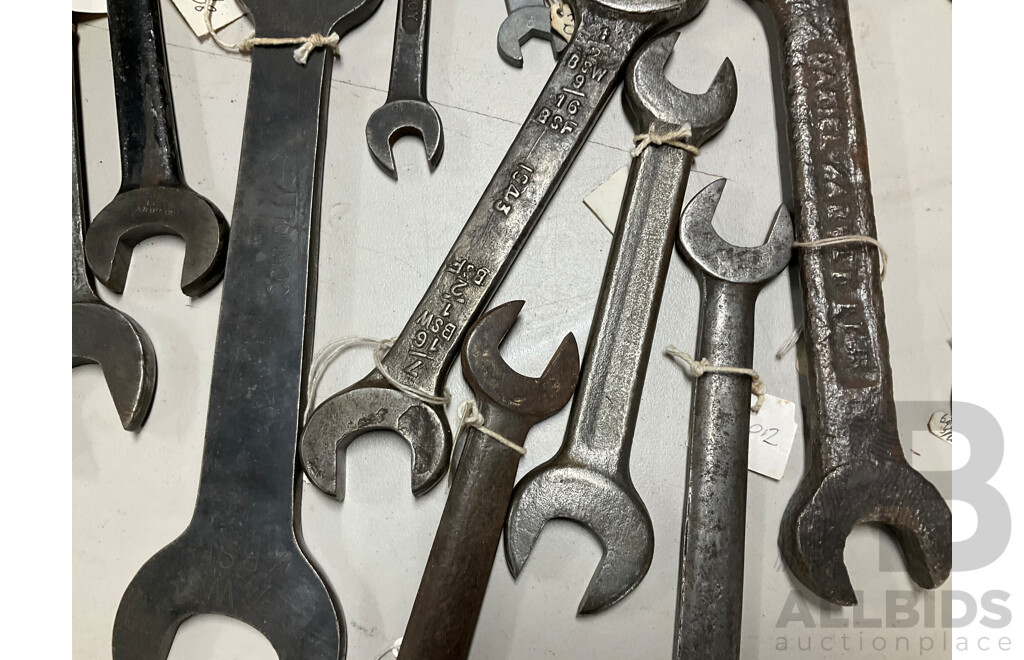 Collection of Vintage Spanners Including Caford Castors Zircalloy, Fairbanks Morse & Co and More