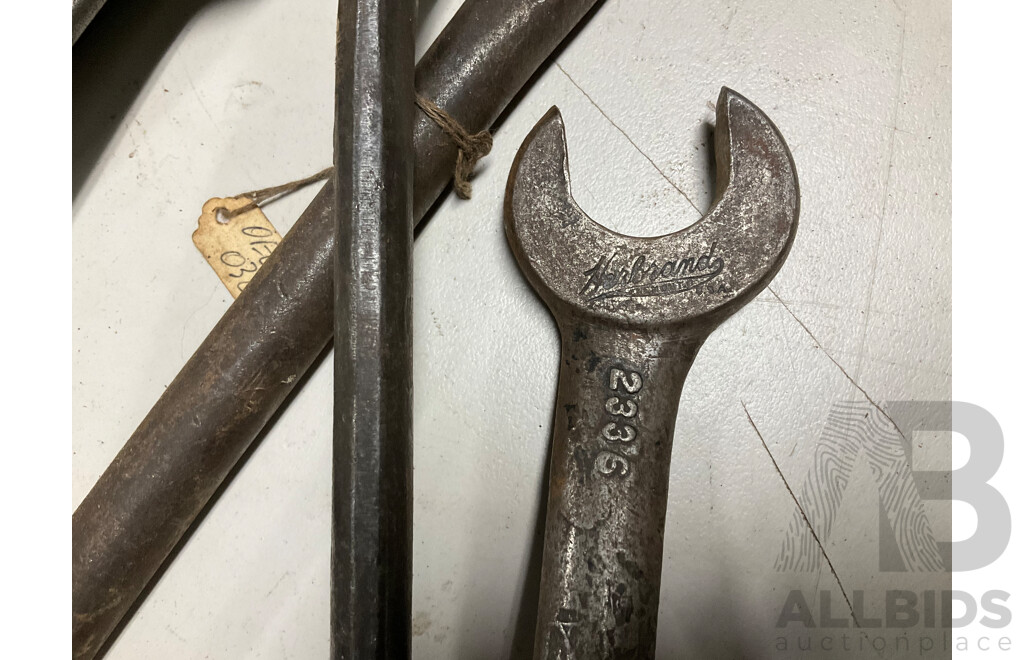 Collection of Vintage Ring, Multi and Open End Spanners Including Herbrand Tappet