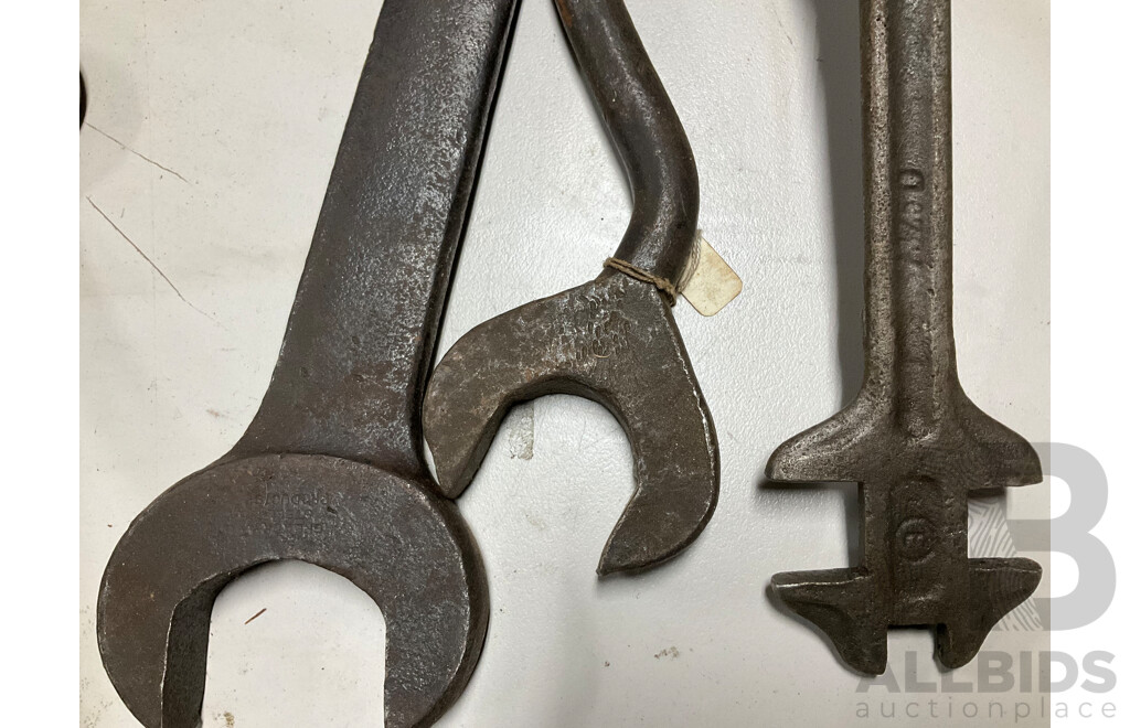 Collection of Vintage Ring, Multi and Open End Spanners Including Herbrand Tappet