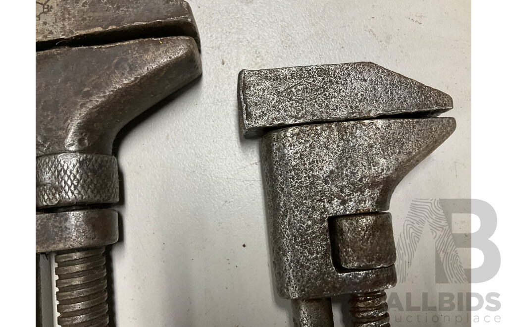 Five Vintage Twist Handle Adjustable Spanners Including ACME