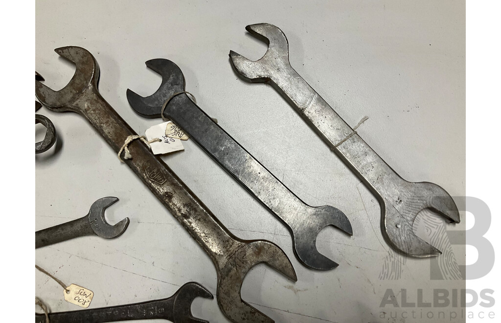 Collection of Mostly Australian Vintage Spanners Including Zircalloy, Lock Tools, Shearer, Fairfax