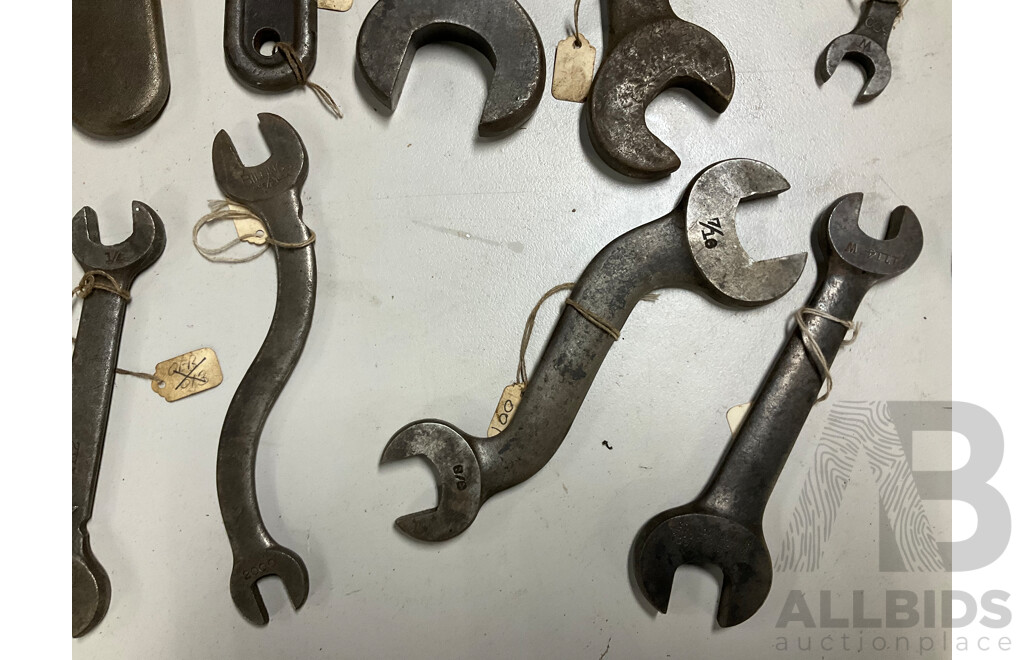 Collection of Vintage USA Made Spanners Including The Billings & Spencer Co, W&B, MFG Co, Fairmount