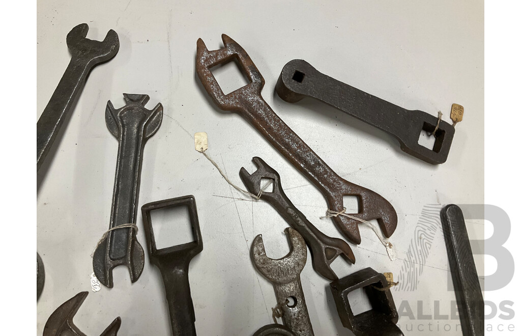 Collection of Antique and Vintage Agricultural and Industrial Combination, Ring and Open End Spanners