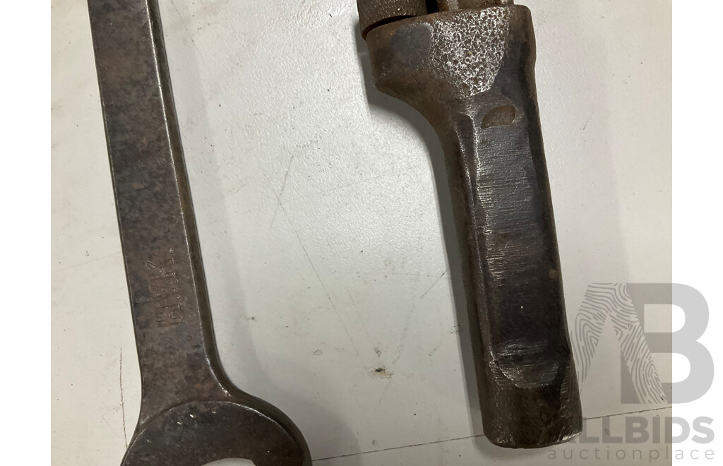 Collection of Vintage Spanners Including New South Wales Government Railway Lister, H.V.K