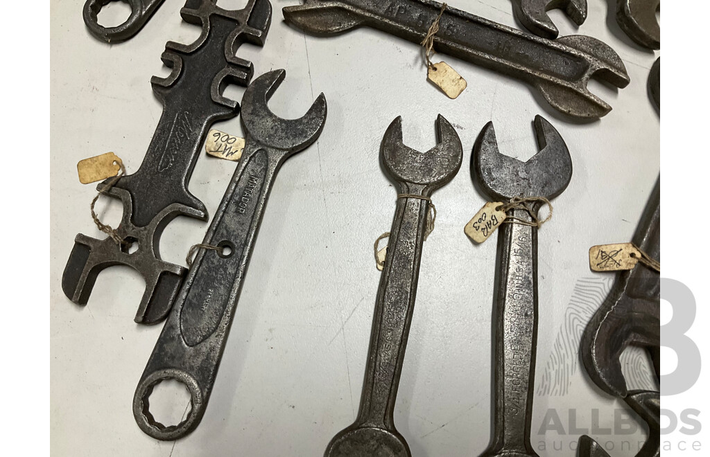 Collection of Vintage Spanners Including GMH, Matador, Hy Bar, Hawkeye, Messer