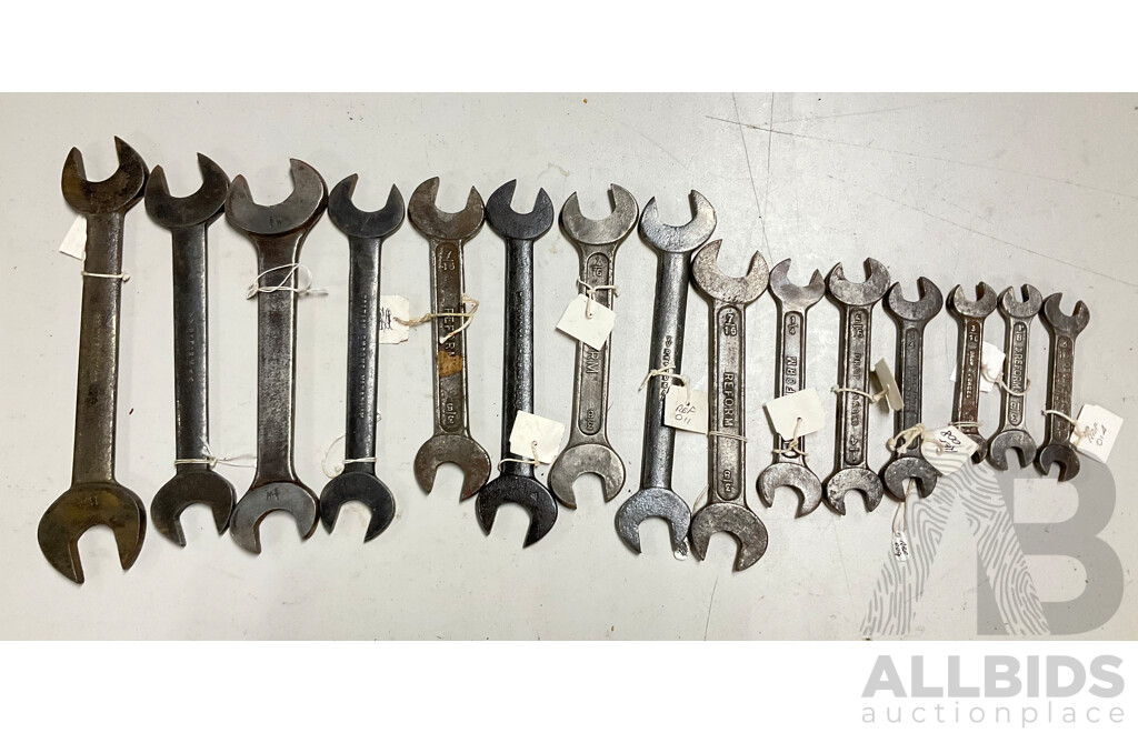Collection of Reform Whitworth Spanners, Made in England