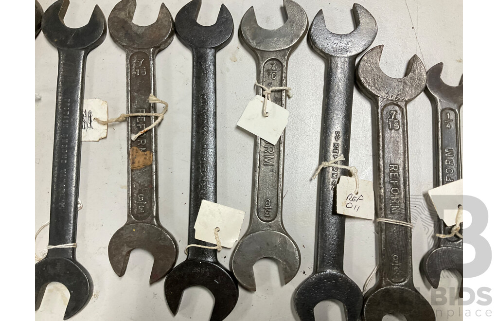 Collection of Reform Whitworth Spanners, Made in England
