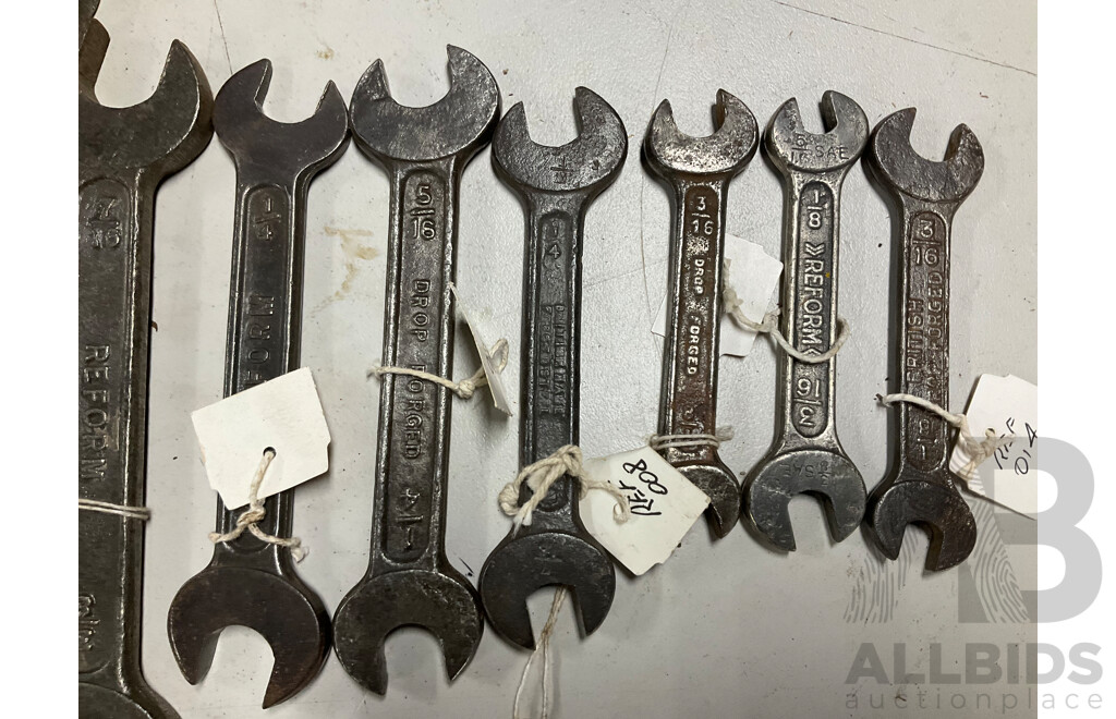 Collection of Reform Whitworth Spanners, Made in England
