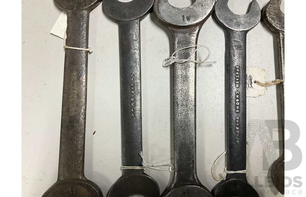 Collection of Reform Whitworth Spanners, Made in England