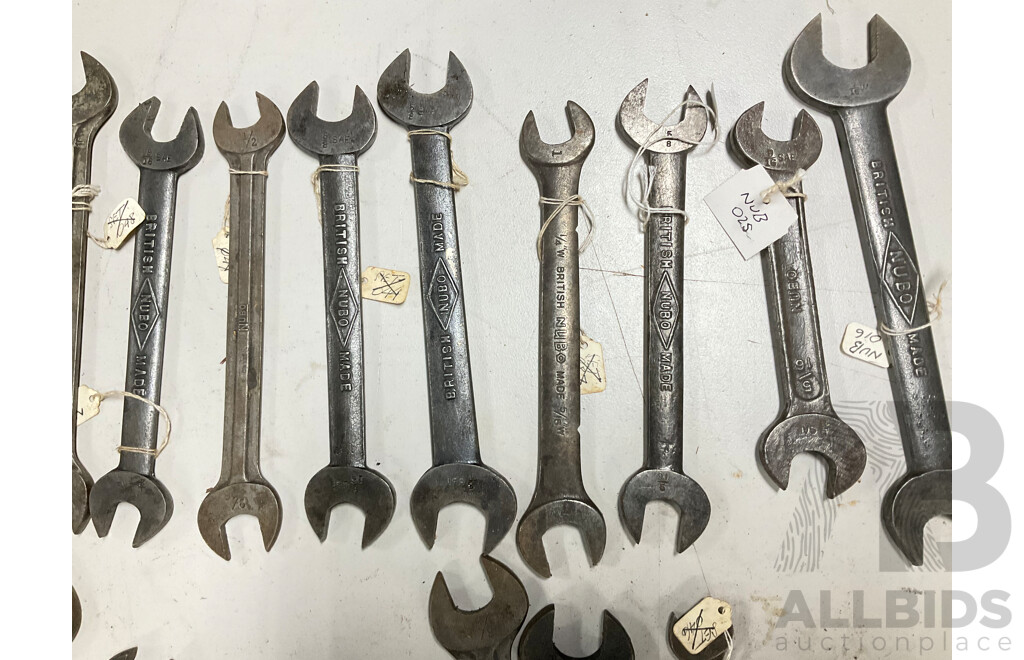 Collection of Nubo Whitworth Spanners, Open and Ring, Made in England and USA
