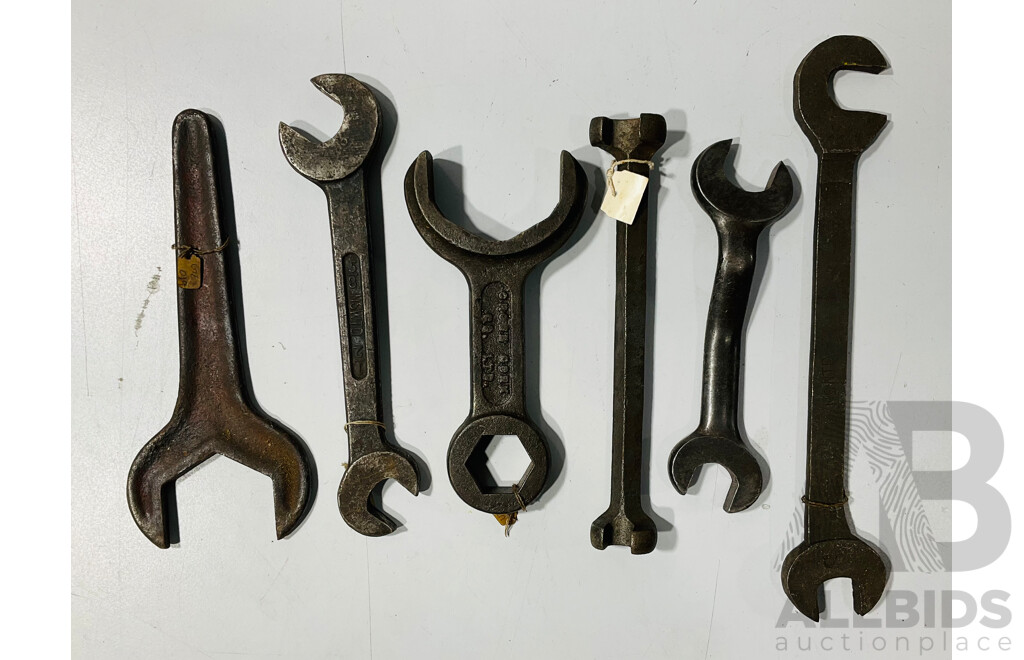 Two New South Wales Transport Department Spanners, Crows Foot Spanner and Whitworth Examples