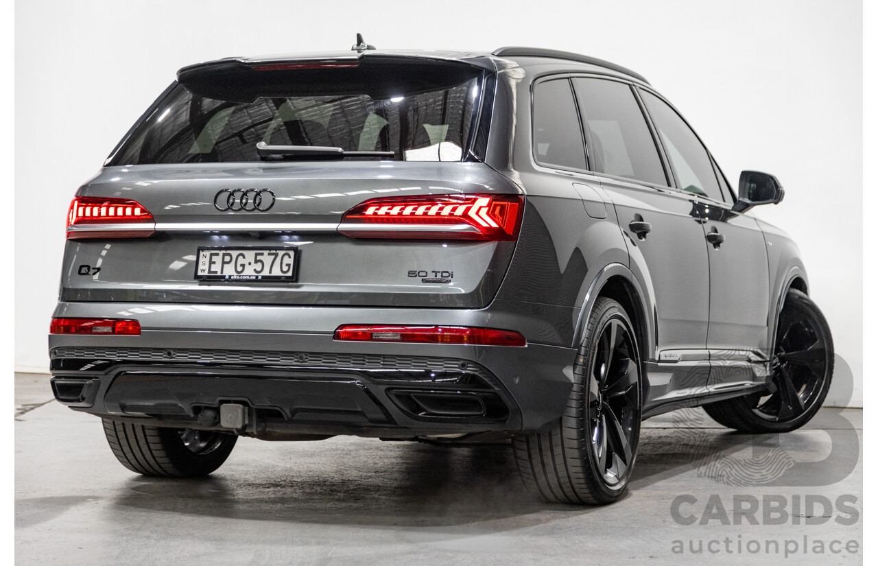 08/2021 Audi Q7 50 TDI S-Line Quattro (AWD) 4M MY21 4d Wagon Daytona Grey Pearl Turbo Diesel V6 3.0L - 48V Mild Hybrid