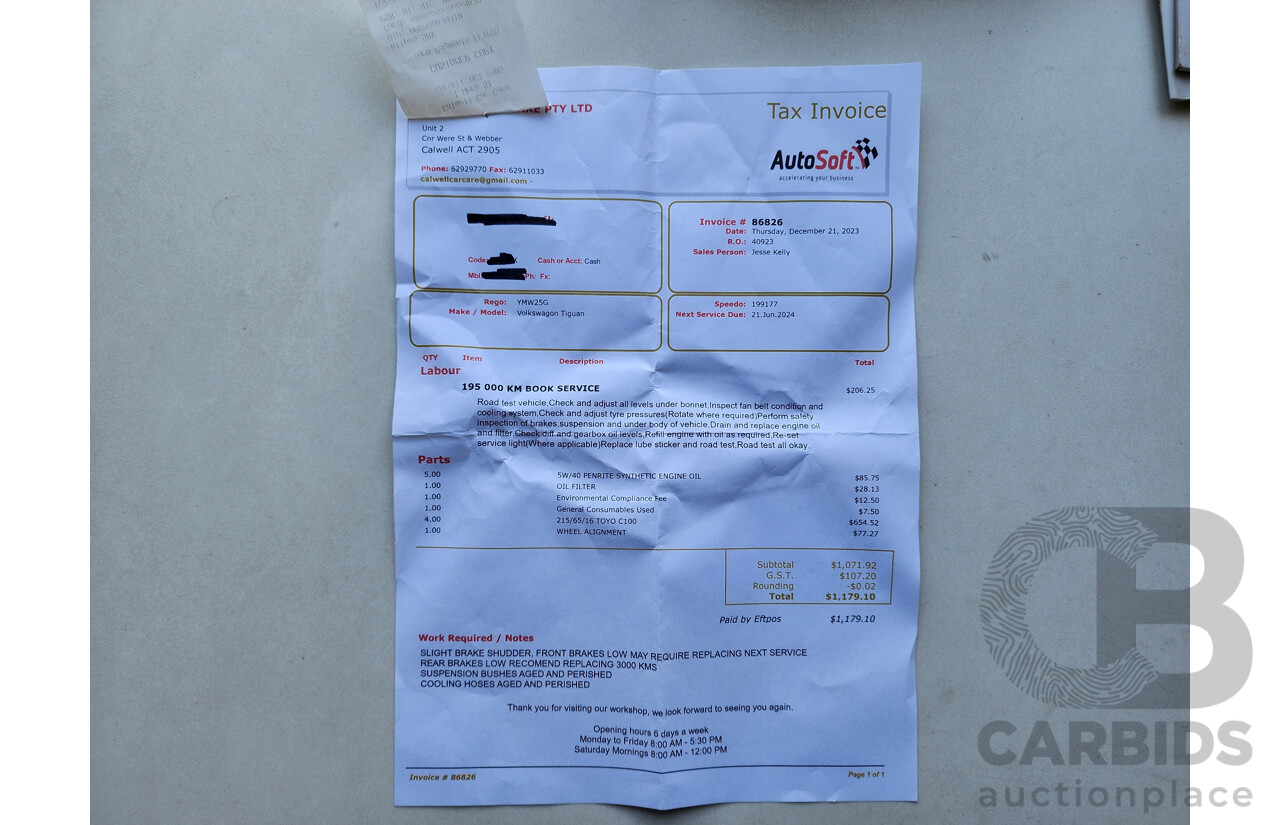 03/2012 Volkswagen Tiguan 132 TSI (4x4) AWD 5NC MY12 4D Wagon Grey 2.0L