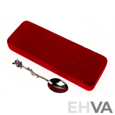 Vintage Sterling Silver Perfection Silverware Teaspoon with Koala Finial in Original Box