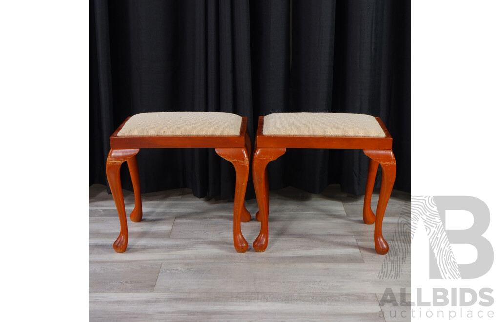 Pair of Queen Anne Style Footstools
