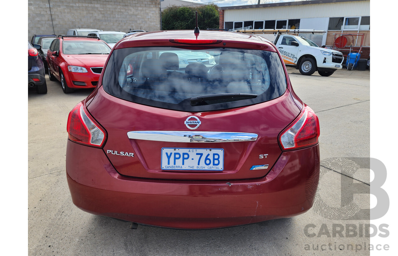 10/2015 Nissan Pulsar ST C12 SERIES 2 5d Hatchback Red 1.8L
