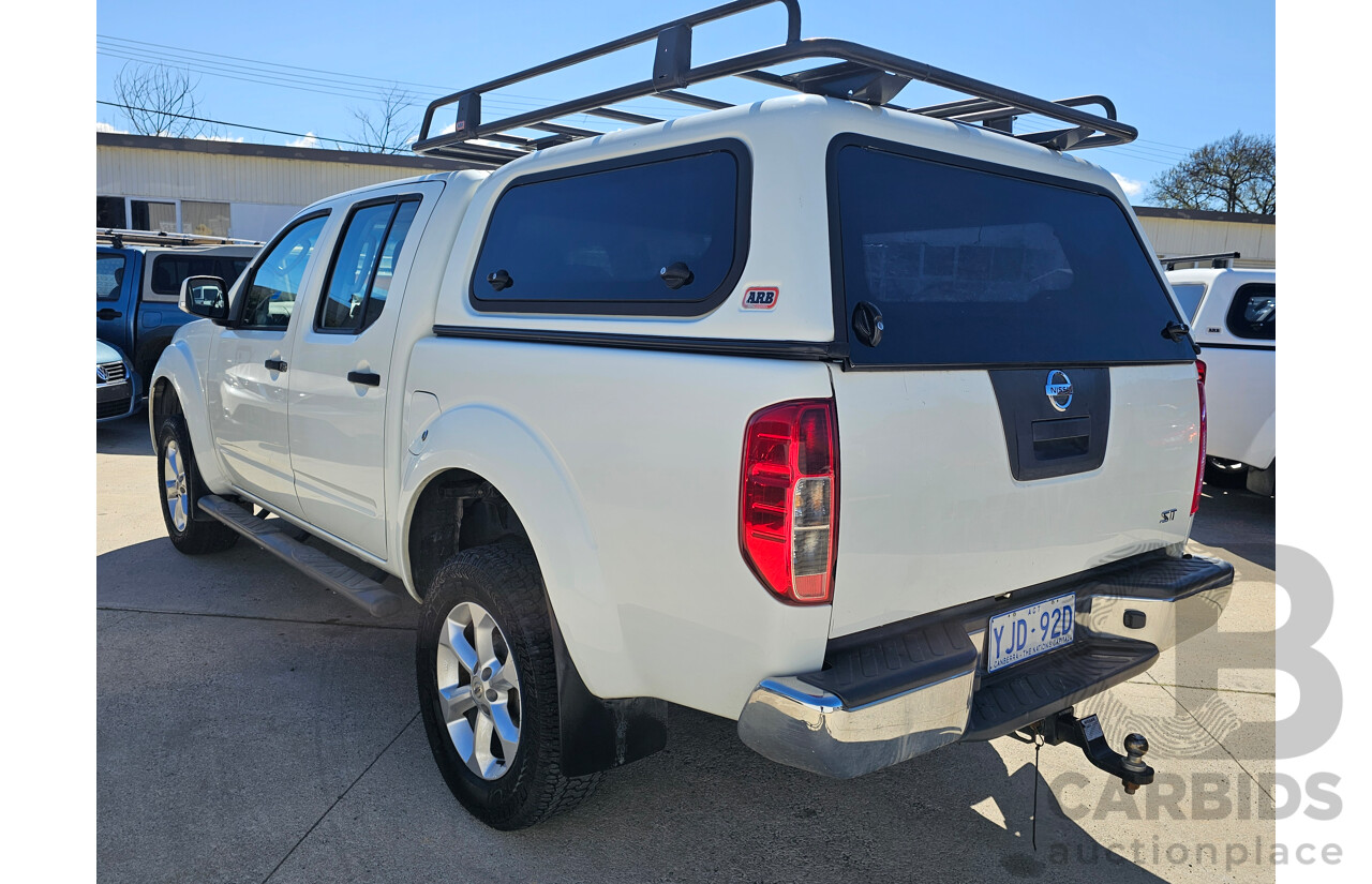 8/2012 Nissan Navara ST (4x2) D40 MY12 Dual Cab P/Up White 2.5L