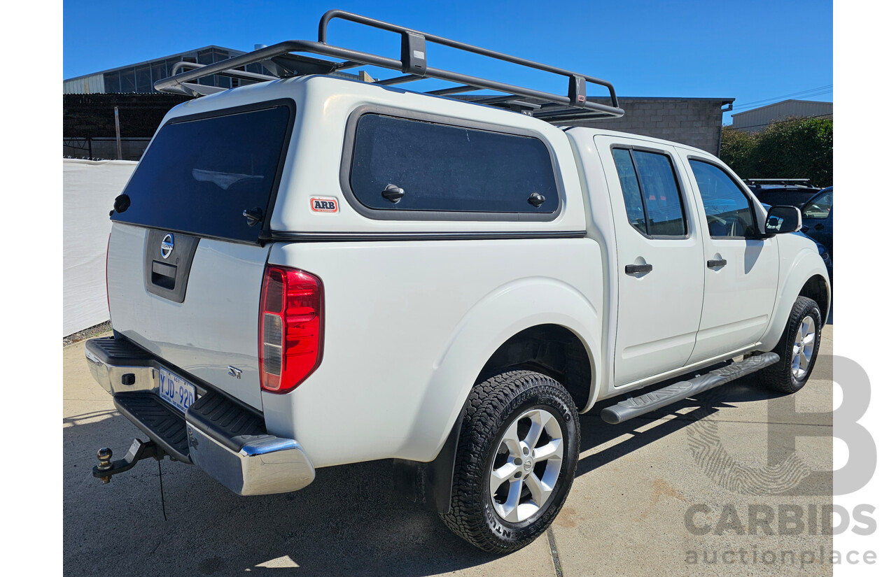8/2012 Nissan Navara ST (4x2) D40 MY12 Dual Cab P/Up White 2.5L