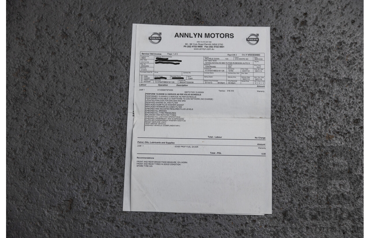 1/2013 Volvo S60 T5 R-Design F MY13 4d Sedan Ice White Turbo 2.0L