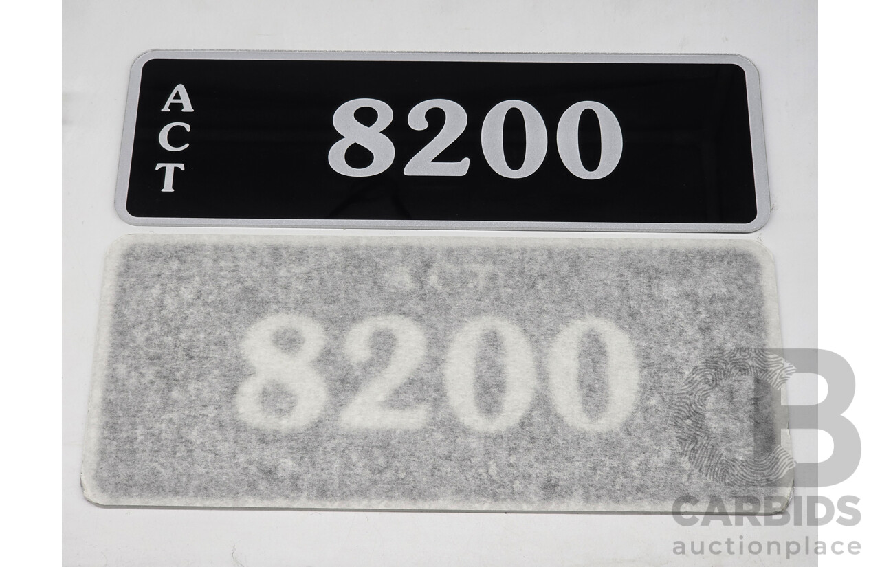 ACT 4-Digit Numerical Number Plate - 8200