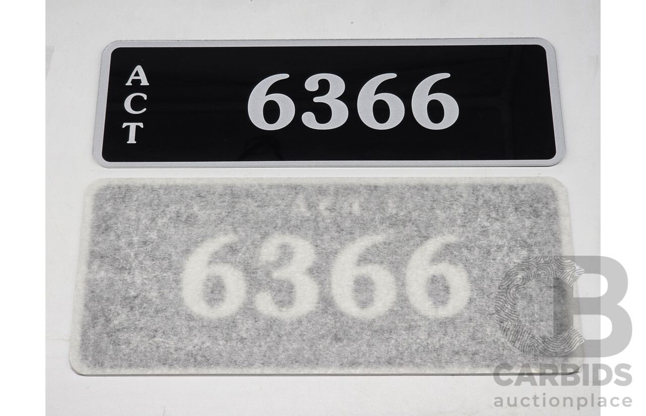 ACT 4-Digit Numerical Number Plate - 6366