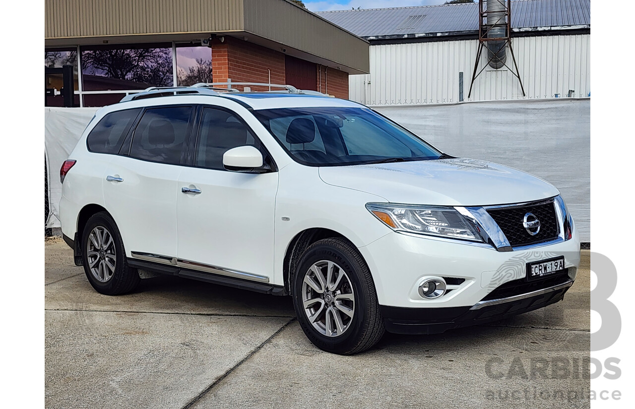 03/2014 Nissan Pathfinder ST-L (4x4) 4WD R52 4D Wagon White 3.5L