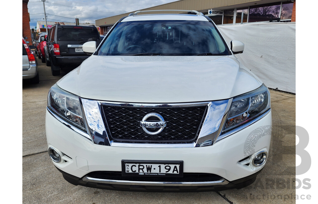03/2014 Nissan Pathfinder ST-L (4x4) 4WD R52 4D Wagon White 3.5L