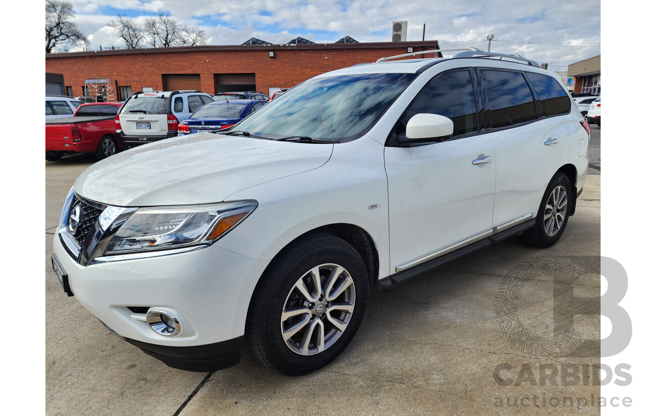 03/2014 Nissan Pathfinder ST-L (4x4) 4WD R52 4D Wagon White 3.5L