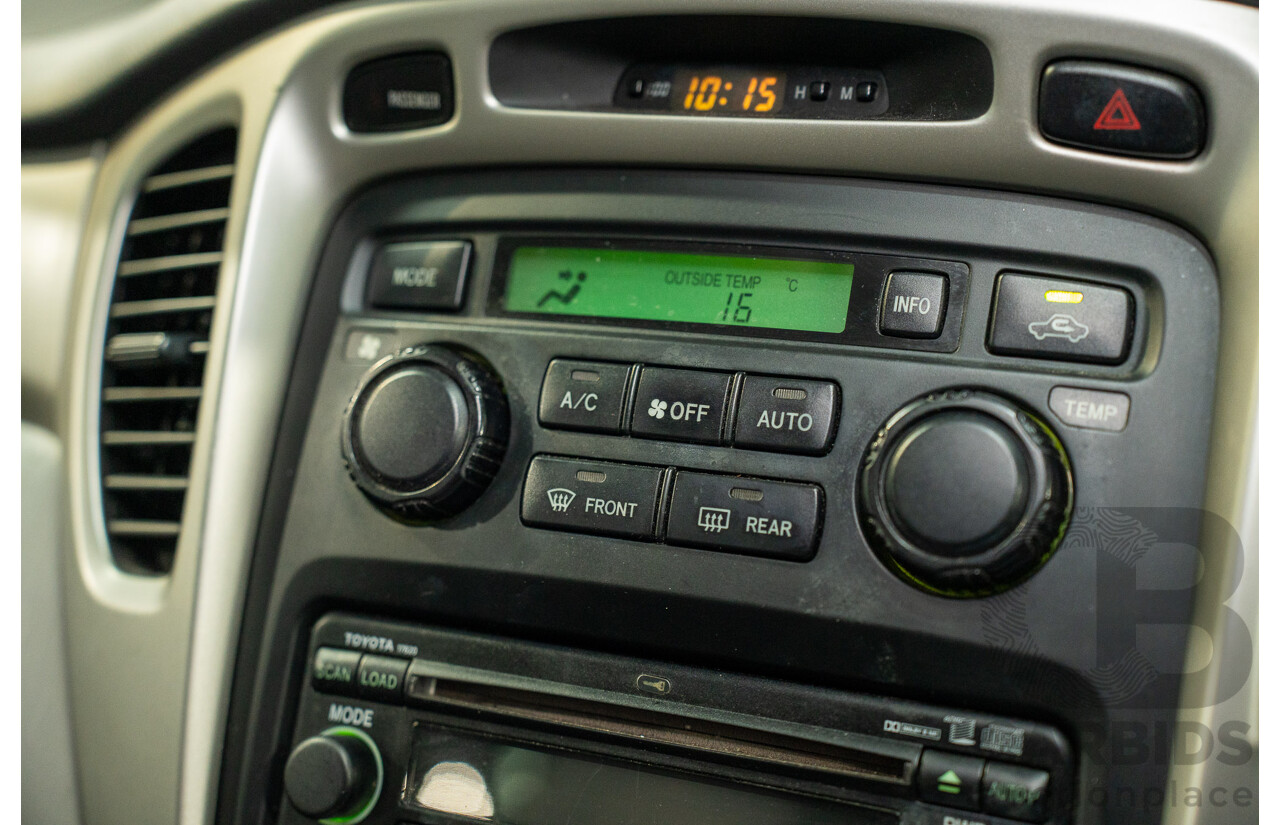 1/2005 Toyota Kluger CVX (AWD) MCU28R Upgrade 4d Wagon Black V6 3.3L