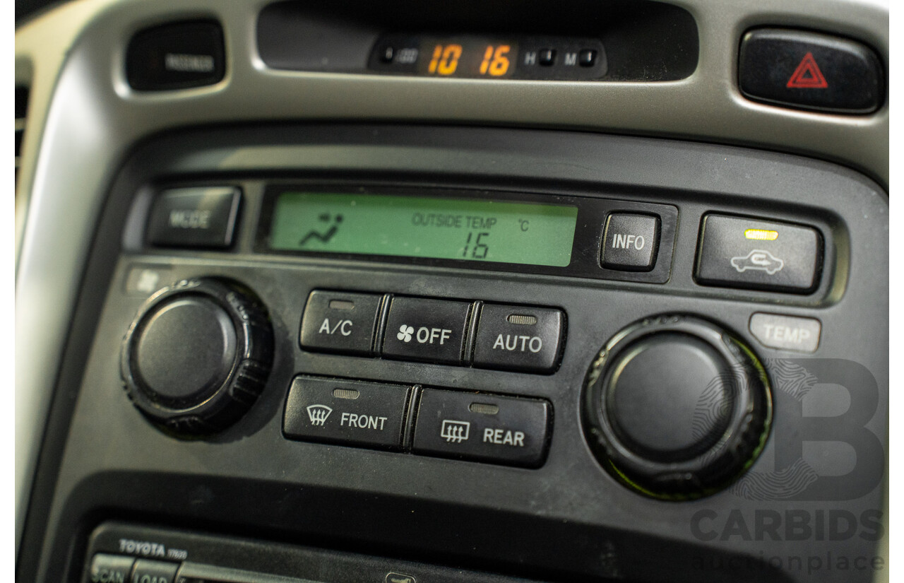 1/2005 Toyota Kluger CVX (AWD) MCU28R Upgrade 4d Wagon Black V6 3.3L