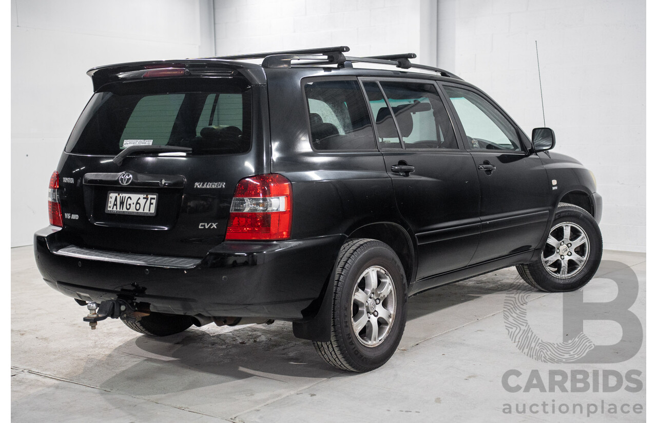 1/2005 Toyota Kluger CVX (AWD) MCU28R Upgrade 4d Wagon Black V6 3.3L